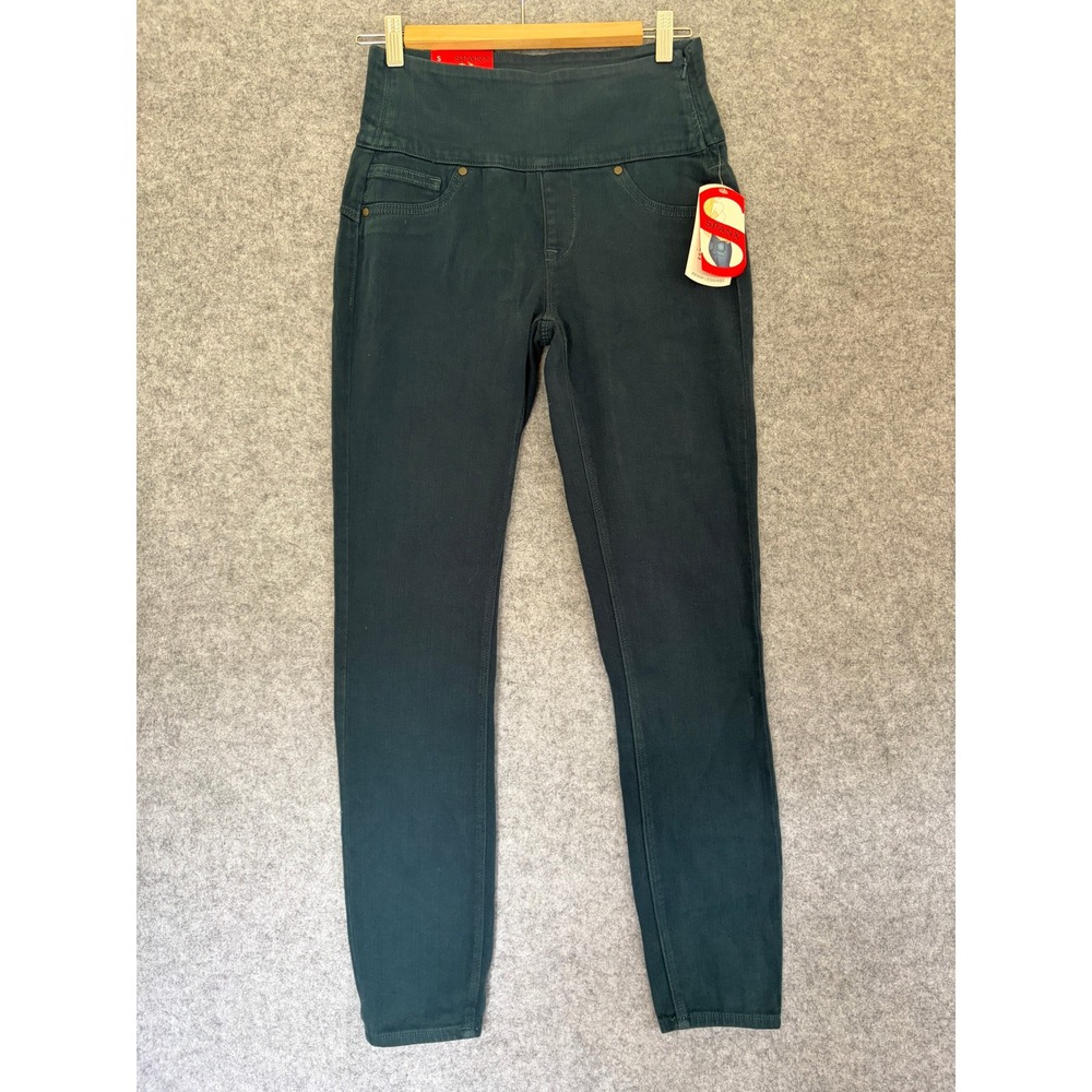 Spanx Denim Leggings Womens High Waisted Side Zip SkinnyTeal BlueGreen NwT small